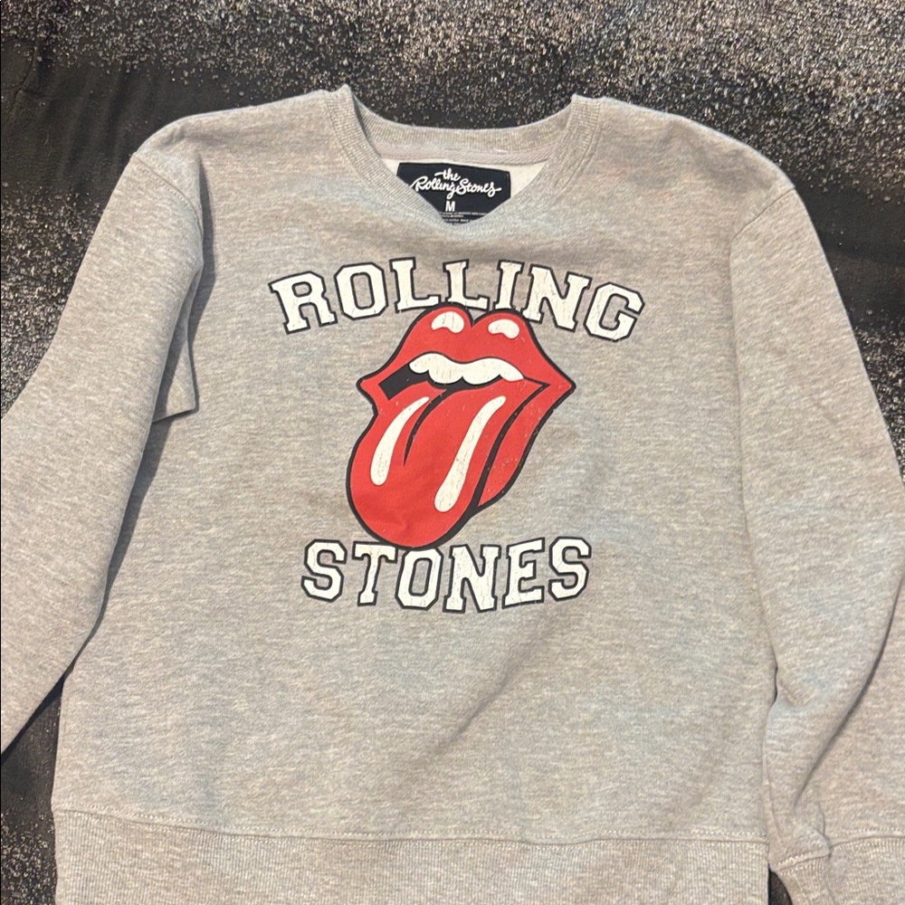 The Rolling Stones Gray and Red Logo Sweatshirt